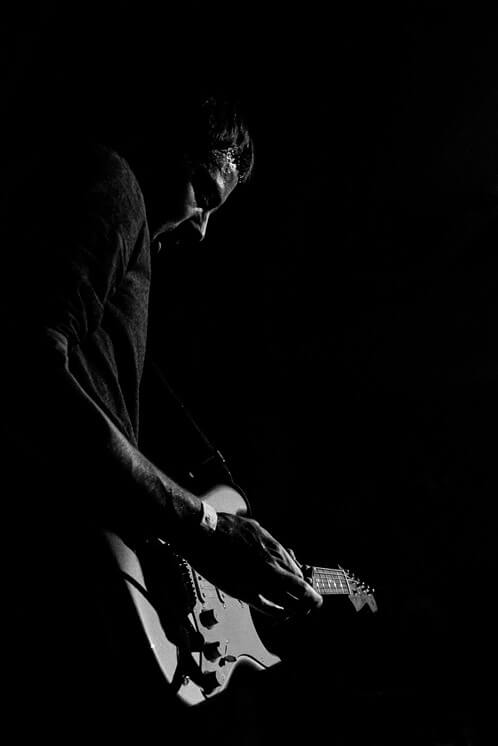 Event photography - Craig Gibson of Puppet Rebellion at The Deaf institute, Manchester black & white