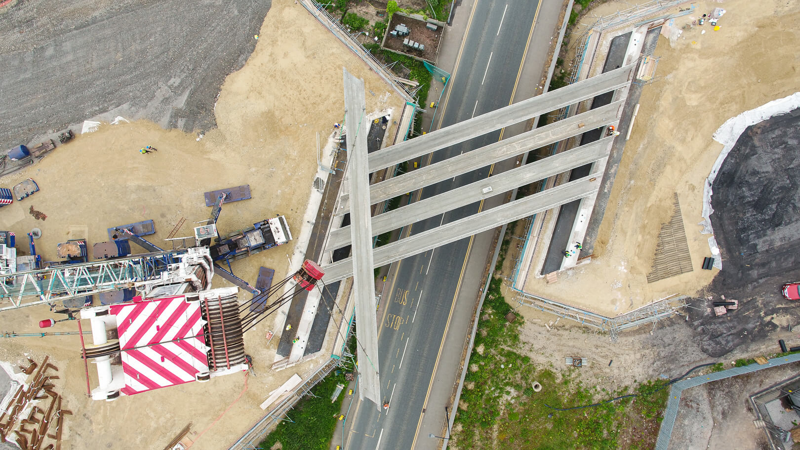 Midi Photography - Aerial drone photography - Progress at the new A49 Link Road, Wigan for Jones Bros