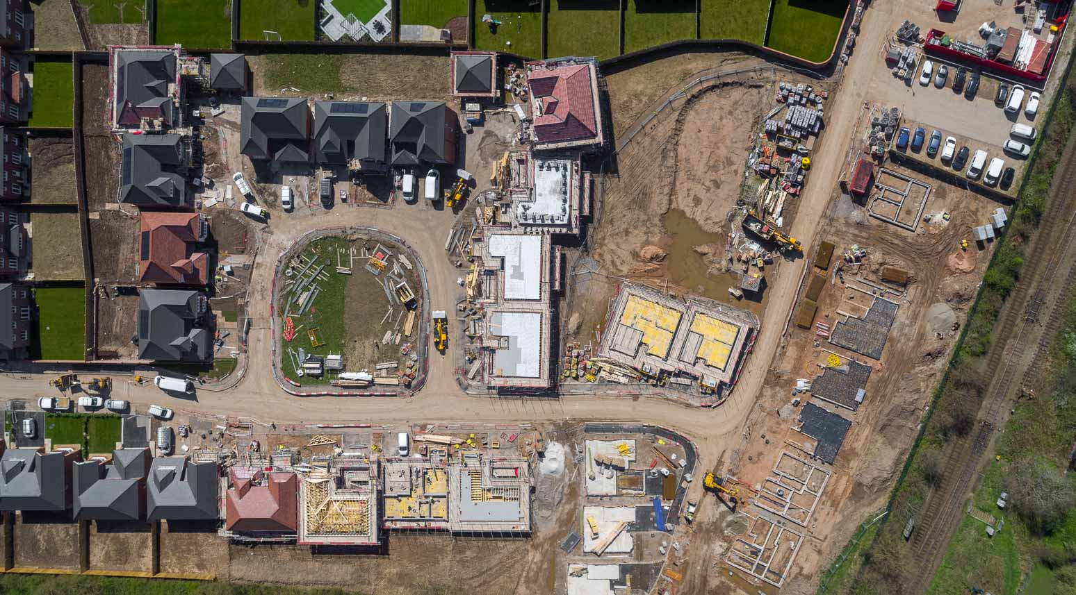 Midi Photography - Aerial drone photography - Hartford Grange residential development, Cheshire for Cara Brickwork
