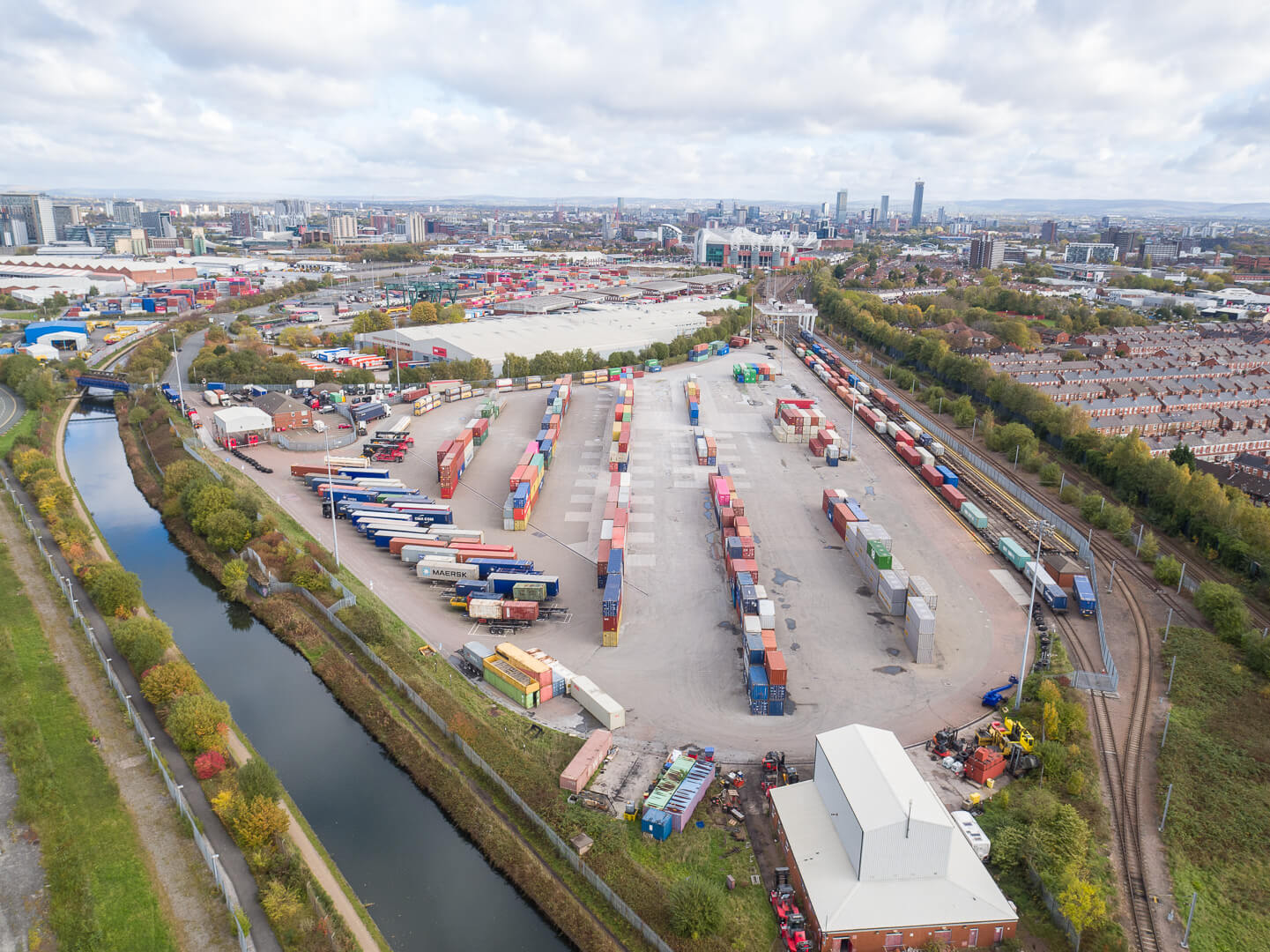 Midi Photography - Aerial drone photography at Manchester International Freight Terminal