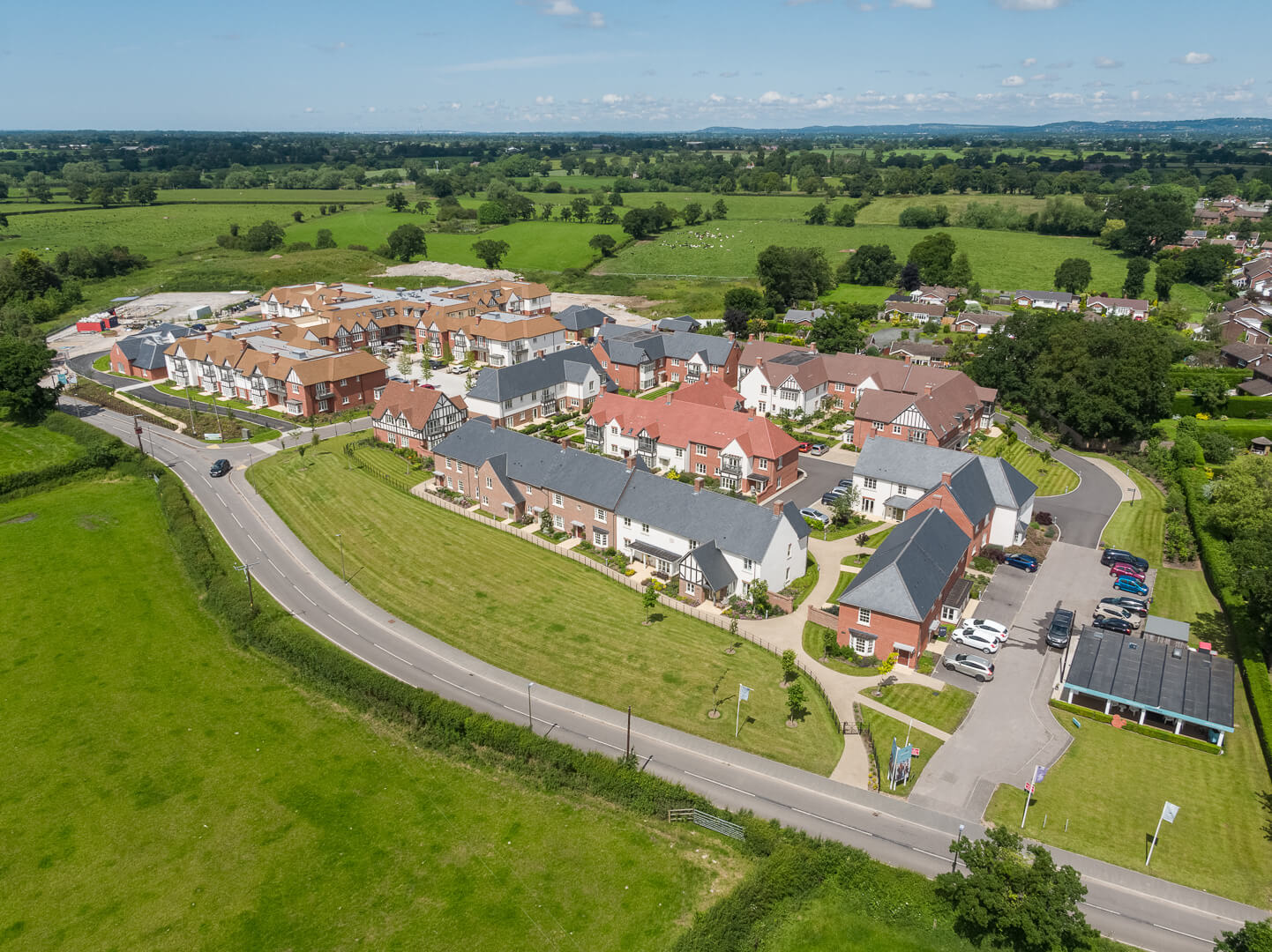 Midi Photography - Aerial drone photography at Tattenhall Retirement Village, Cheshire for Seddon Construction