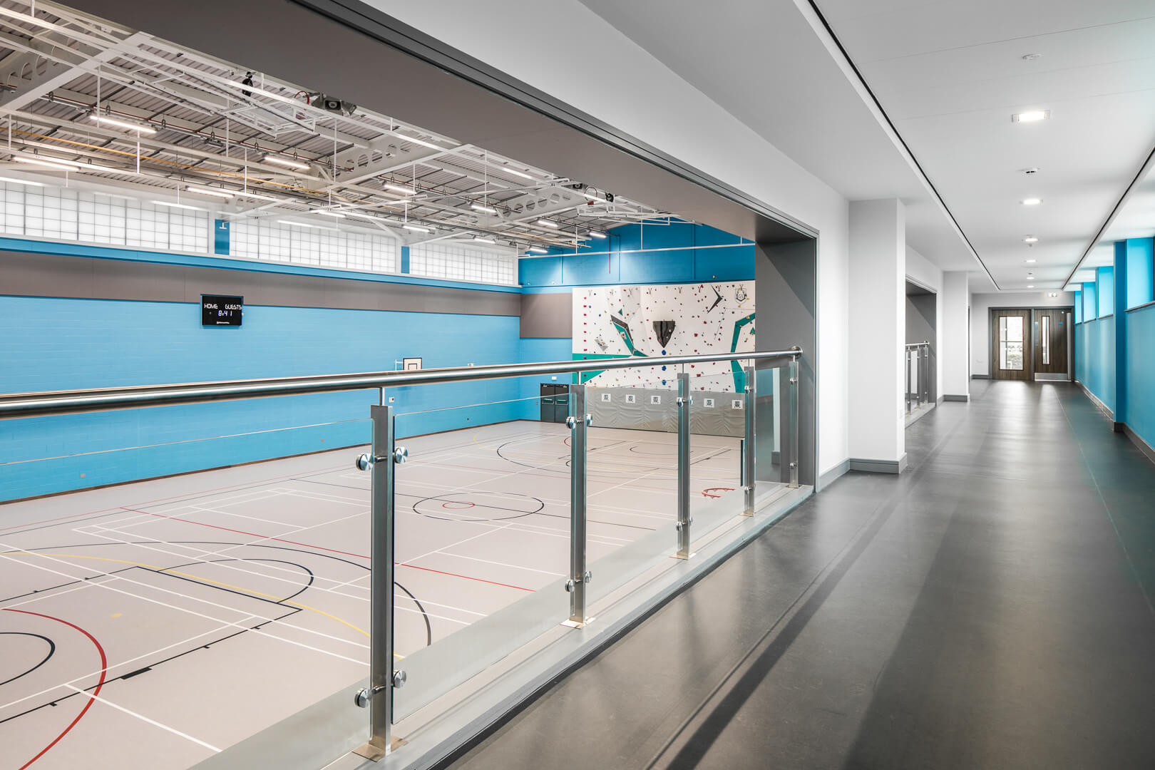 Commercial architectural interior photography - New sports hall at The Grange School , Cheshire
