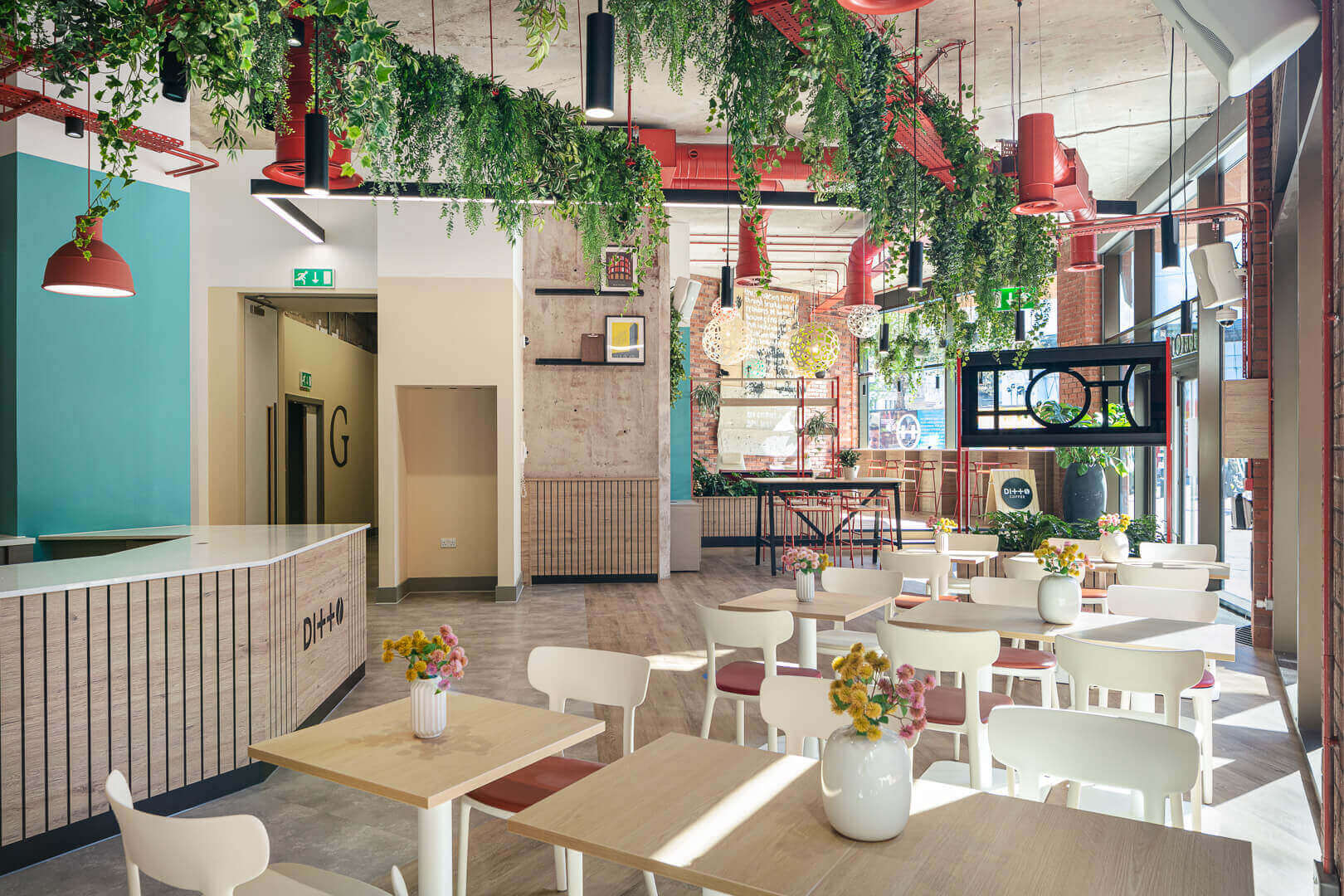 Commercial architecture & interior photography of the new Ditto Coffee fit-out, Bruntwood Works' Union, Manchester