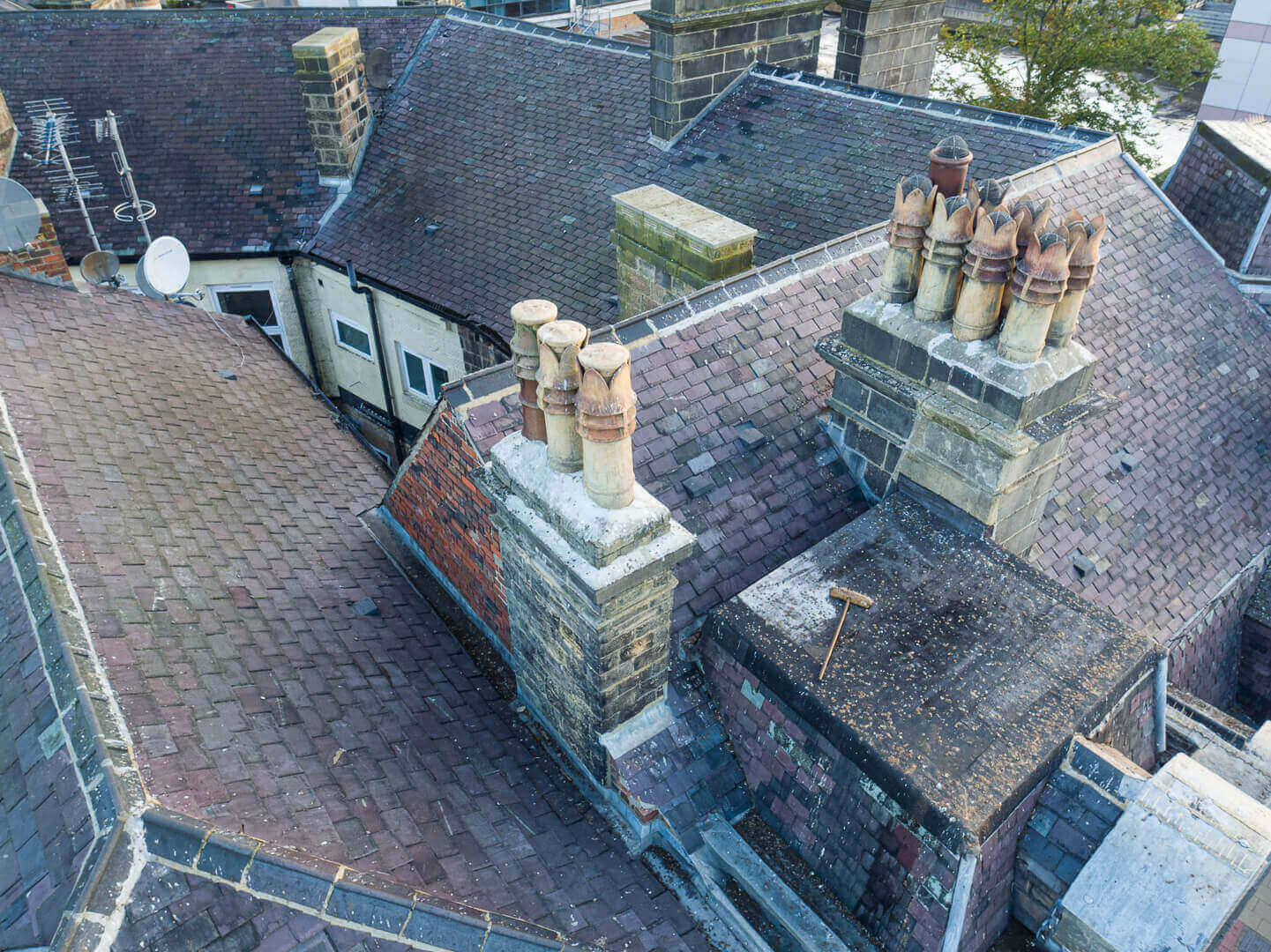 Aerial drone roof survey, Harrogate, Yorkshire for Faithful & Gould Building Surveyors