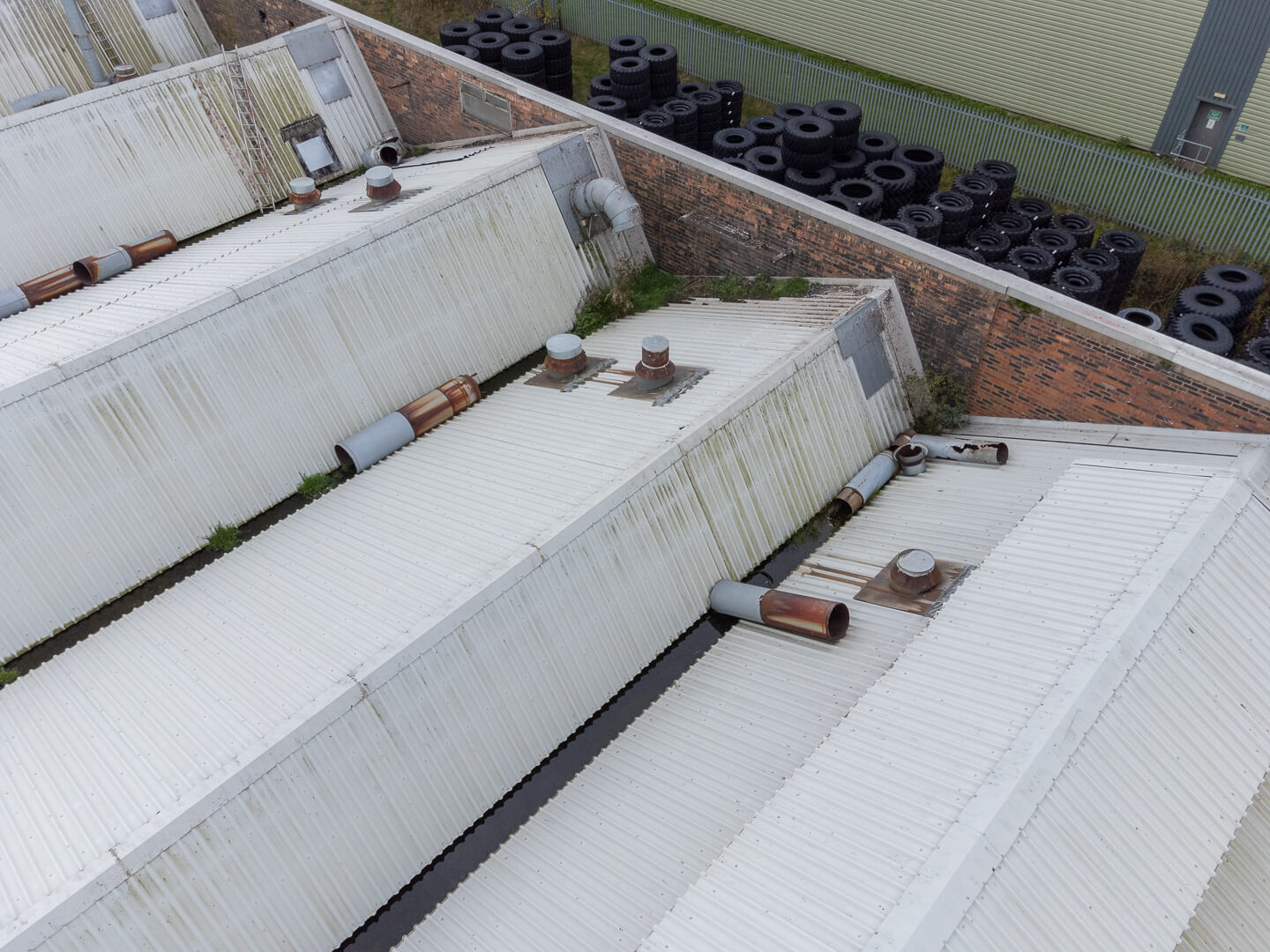 Aerial drone roof surveys of industrial park, Shropshire