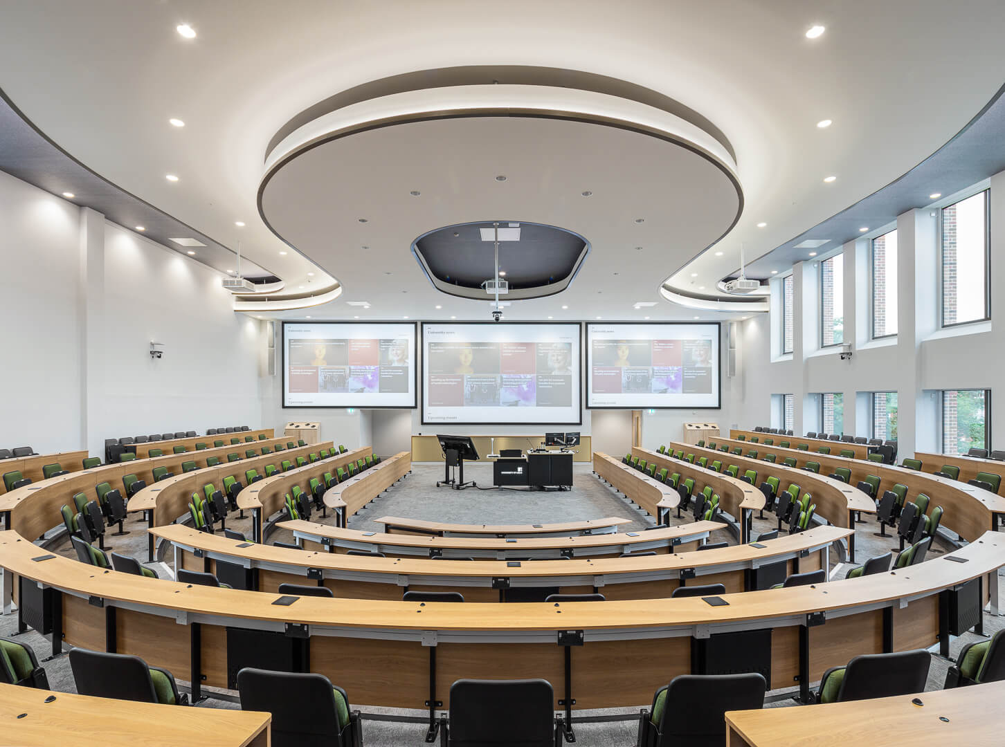 Architectural and interior photography of the newly constructed Esther Simpson Building at University of Leeds