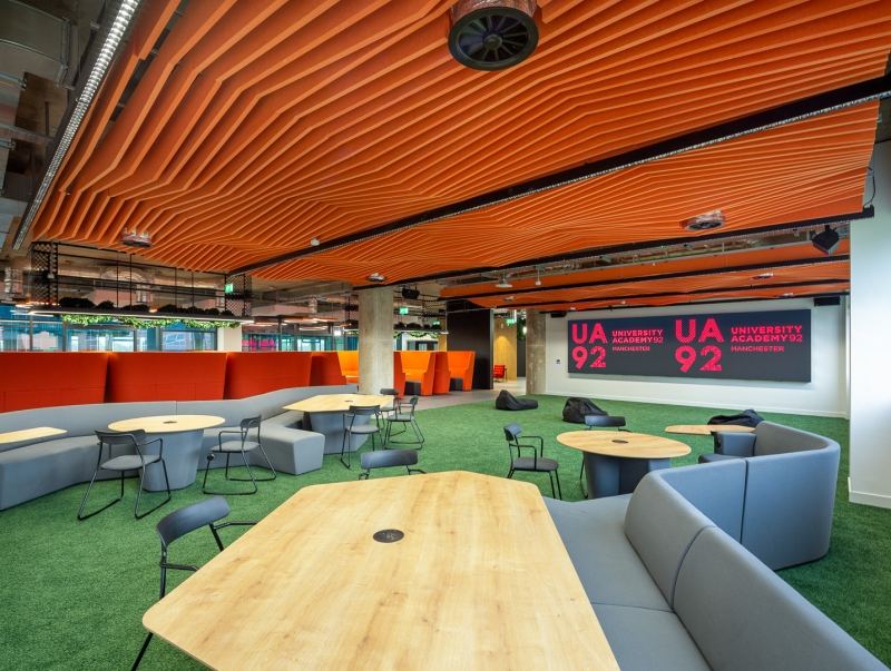 Interior photography of the University Academy 92 refurbishment, Manchester