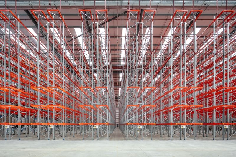Industrial racking at the NVS warehouse facility, Stoke - Photography by Midi Photography