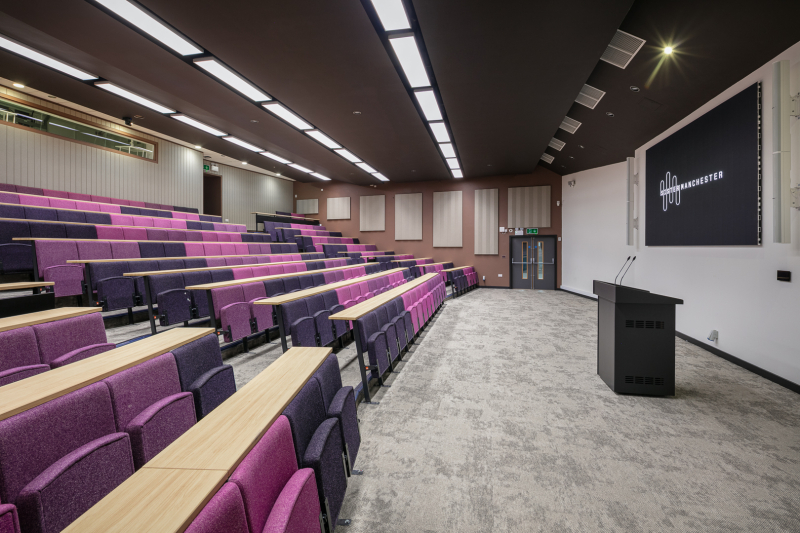 One of the lecture theatres in the refurbished Renold Building (formerly UMIST), Manchester - Midi Photography