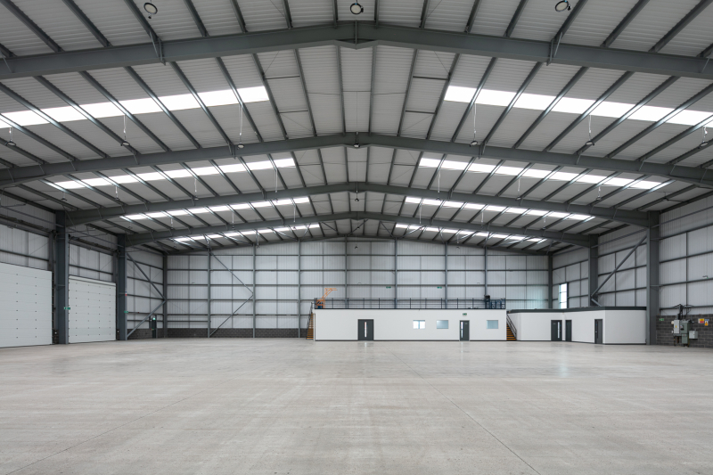 The inside of an industrial warehouse building at Central Trading Estate, Manchester - Photography by Midi Photography