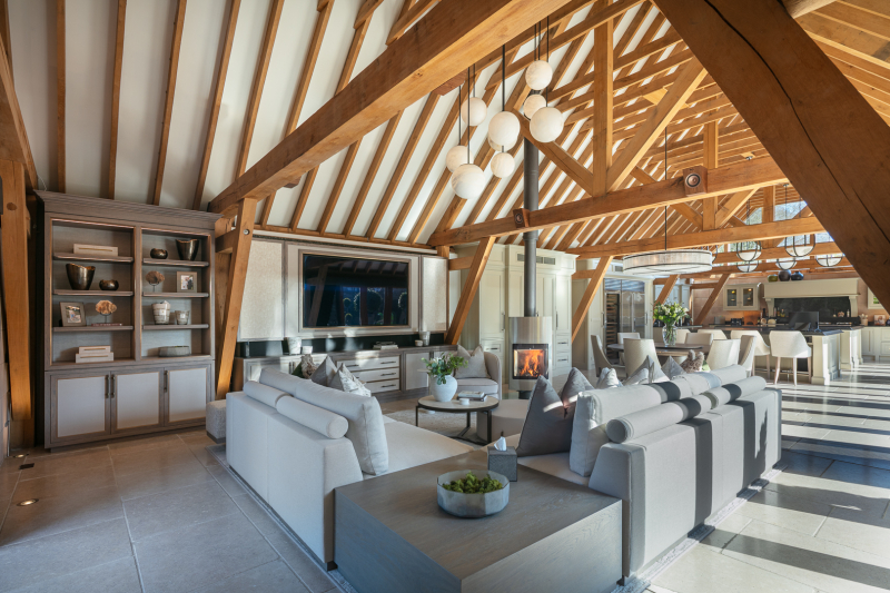 The living room and kitchen area of a beautiful refurbished residential property in Leek, Staffordshire - Midi Photography