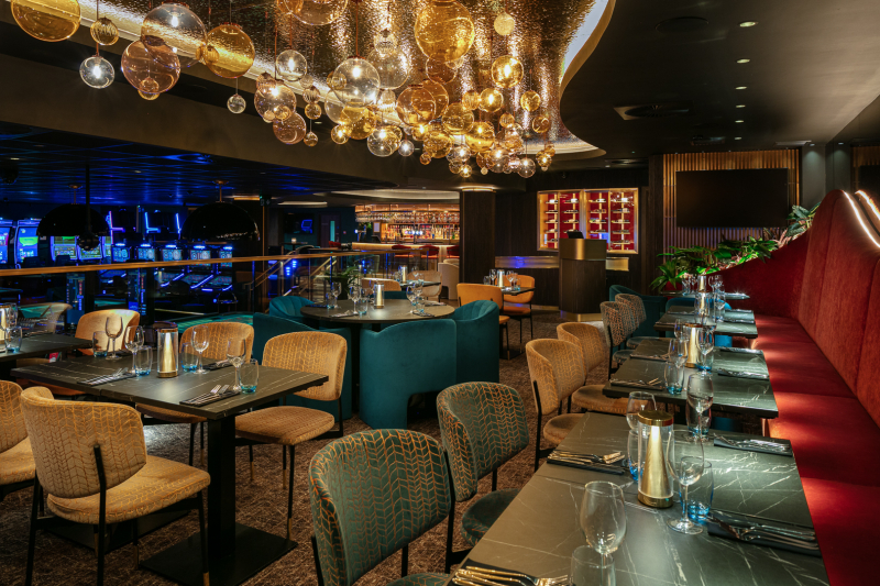The dining area of Napoleon's Casino, Leeds - Midi Photography