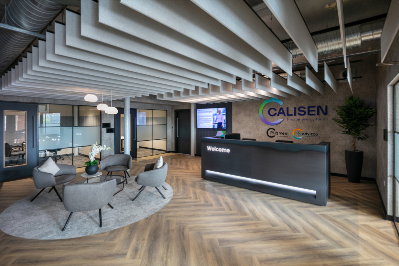 The reception at the newly refurbished Calisen office at the Cotton Works development, Wigan - Midi Photography