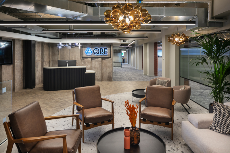 The QBE office reception in West Village, Leeds - Midi Photography